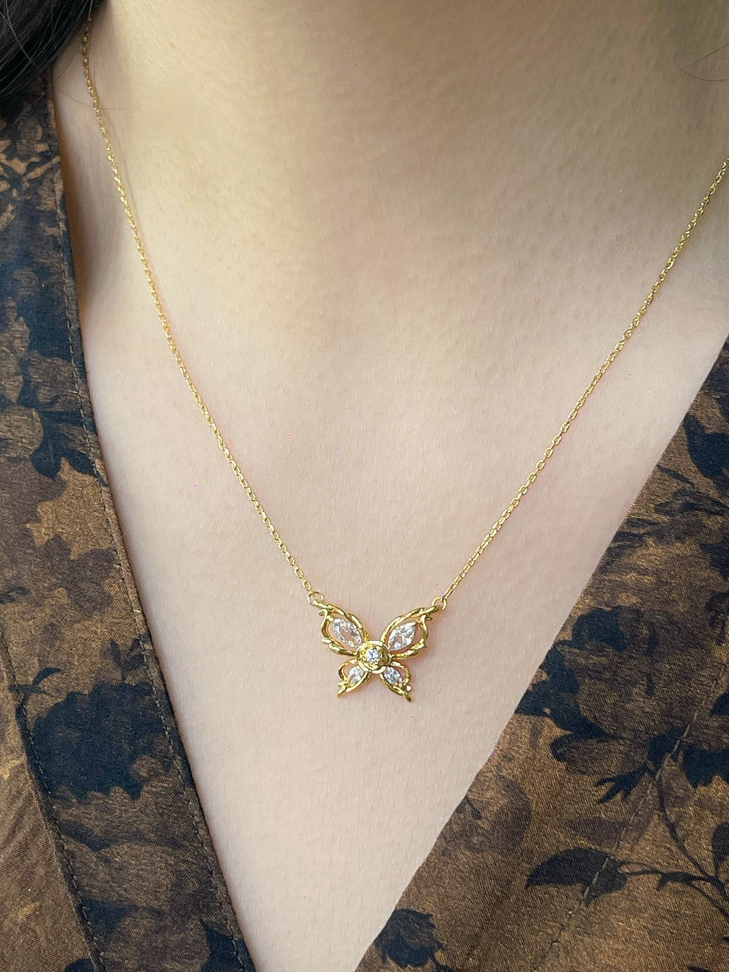 Butterfly Paper Clip Necklace Idea Gift for Girls