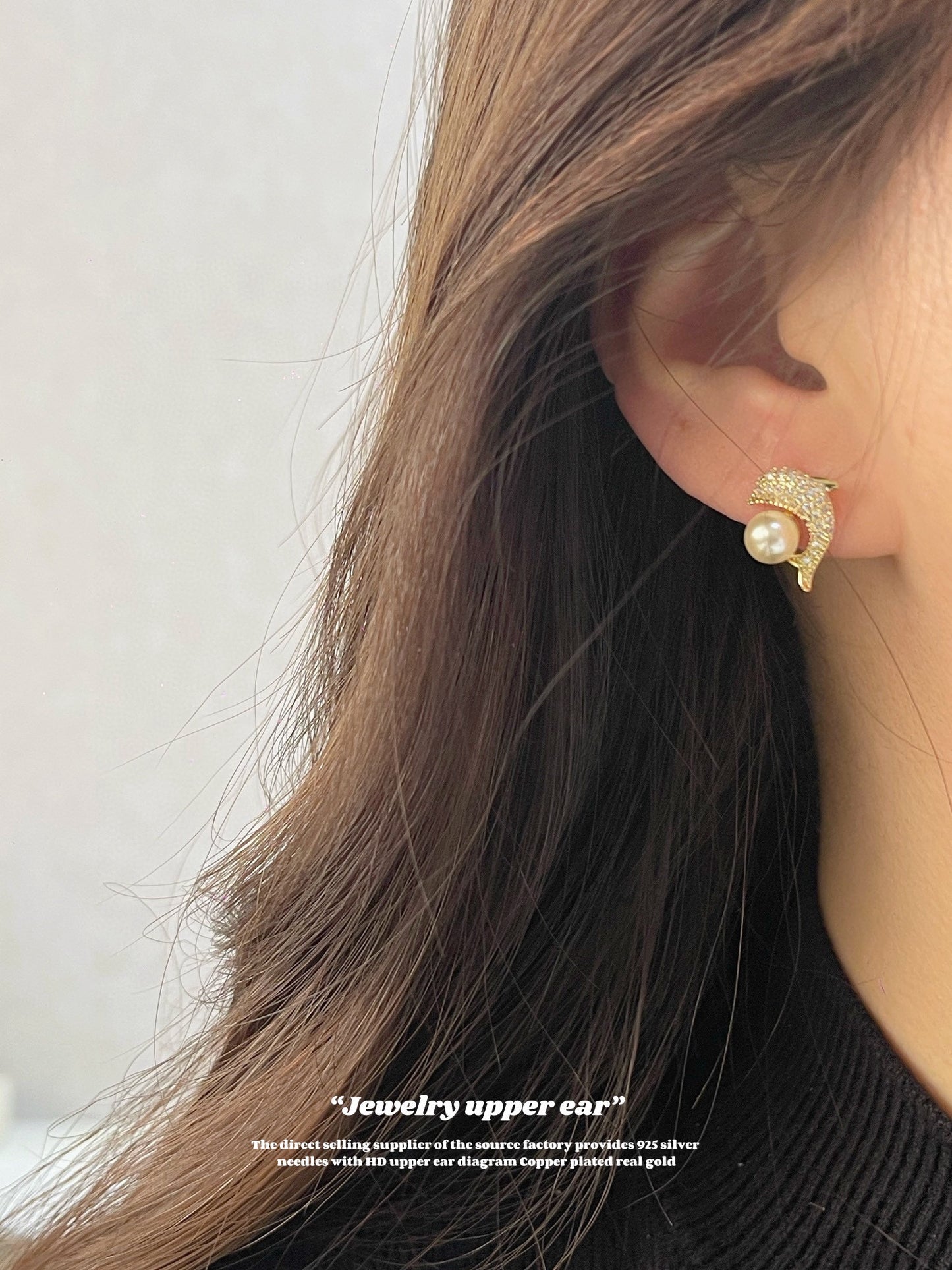 Dolphin Earrings with 5A Artificial Zircon – Elegant and Sparkling Jewelry for Women