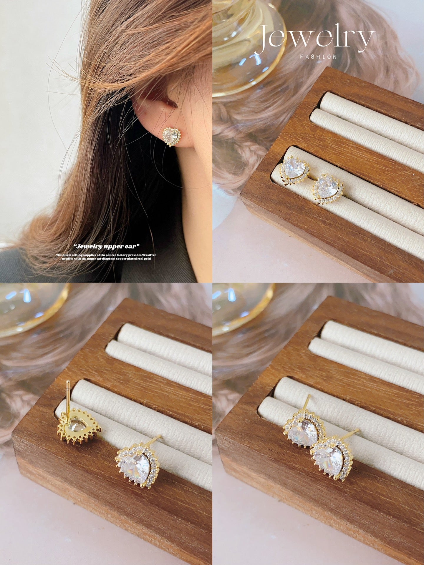 Heart Artificial Zircon Earrings – Elegant and Sparkling Jewelry for Women
