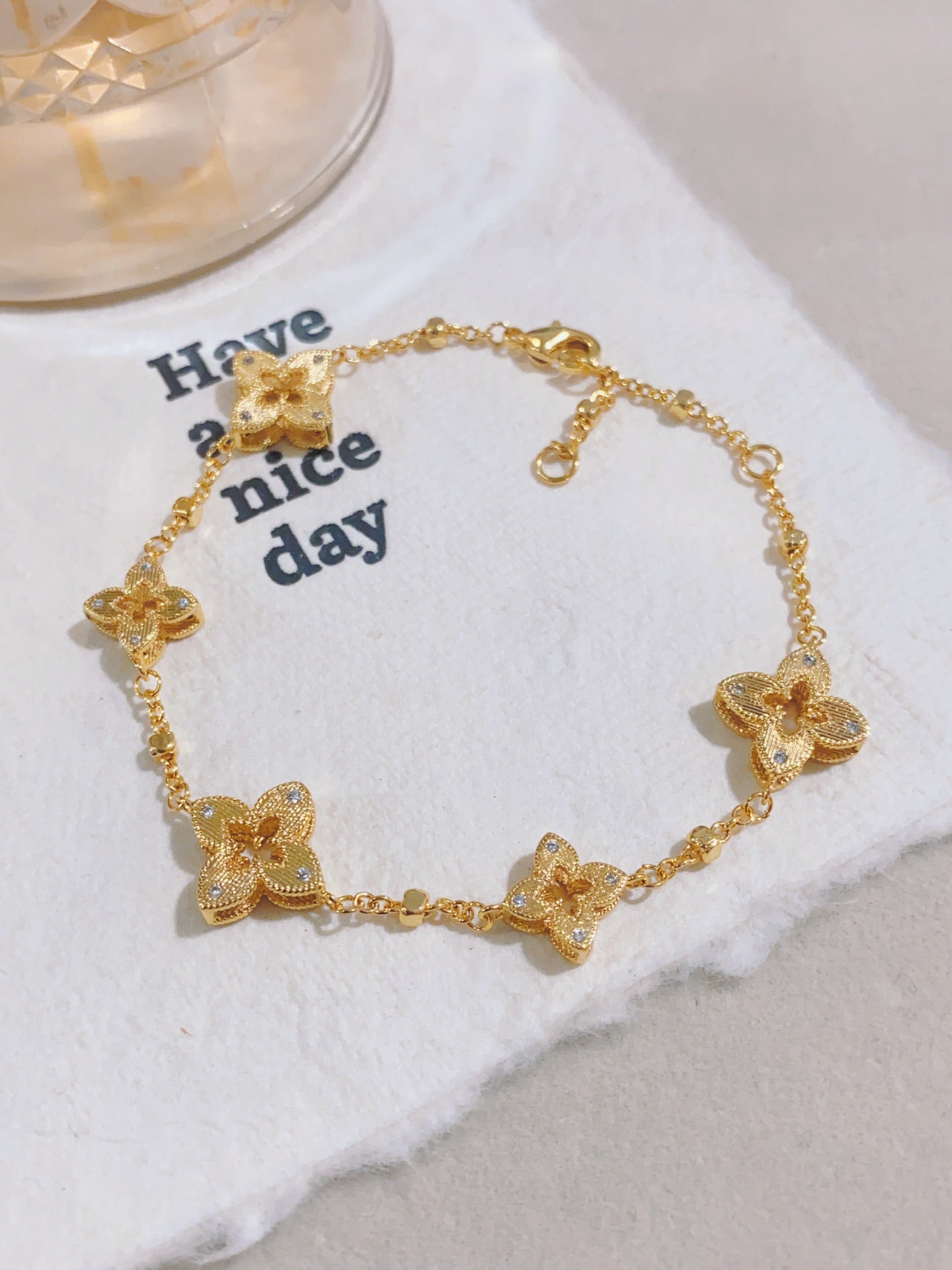 Pulsera de trébol de cuatro hojas de la suerte | Símbolo de buena fortuna