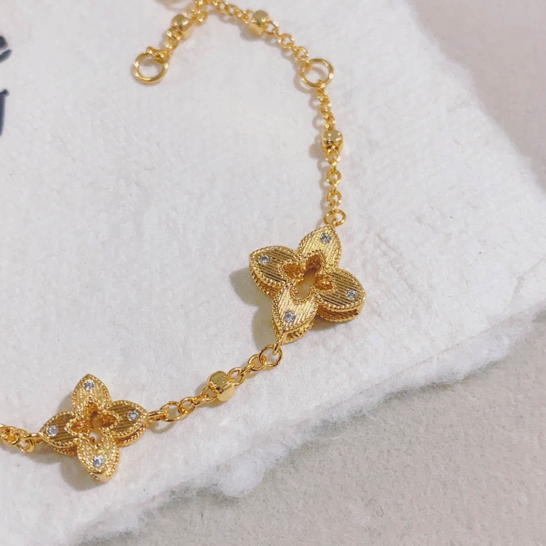 Pulsera de trébol de cuatro hojas de la suerte | Símbolo de buena fortuna