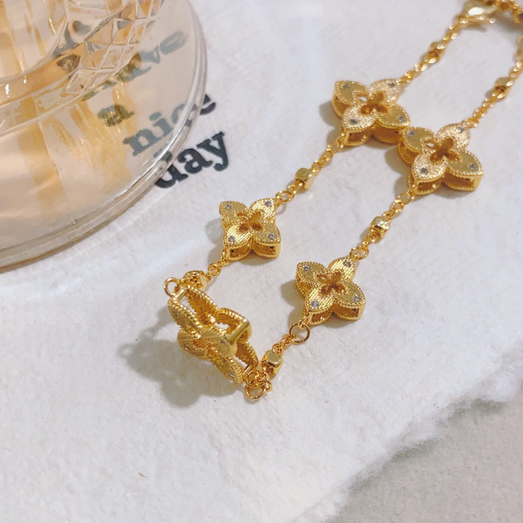 Pulsera de trébol de cuatro hojas de la suerte | Símbolo de buena fortuna
