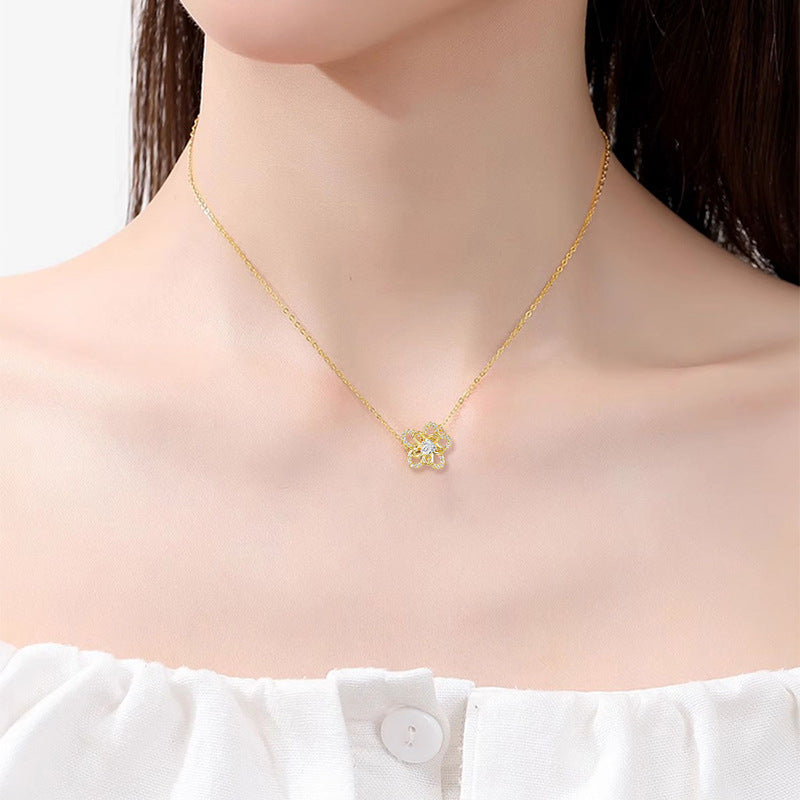 Sunflower S925 Sterling Silver Necklace | Radiant & Elegant