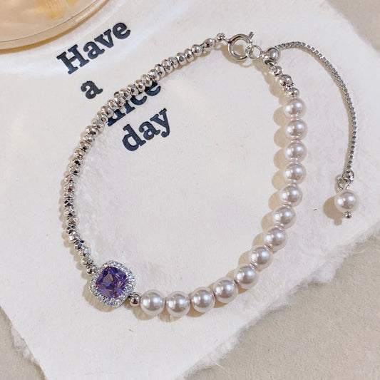 Single Purple Zircon Bracelet | Subtle & Elegant