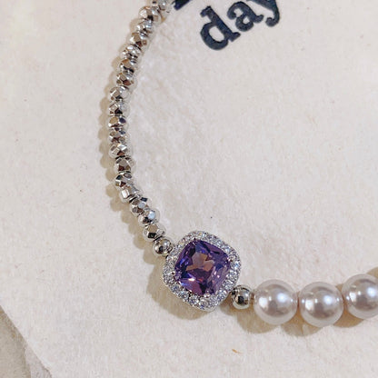 Single Purple Zircon Bracelet | Subtle & Elegant