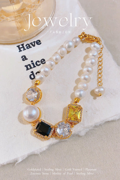 Light Luxury Colored Treasure Freshwater Pearl Bracelet | Elegant & Chic