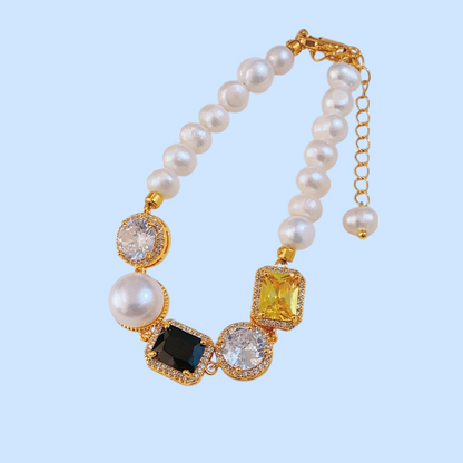 Light Luxury Colored Treasure Freshwater Pearl Bracelet | Elegant & Chic