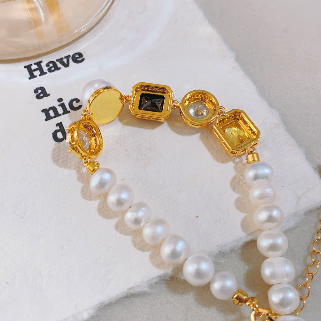 Light Luxury Colored Treasure Freshwater Pearl Bracelet | Elegant & Chic