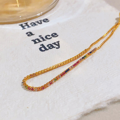 Simple Colorful Zircon Bracelet | Vibrant & Elegant